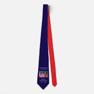 250ste verjaardag verjaardag VS Blauw en Rood Stropdas