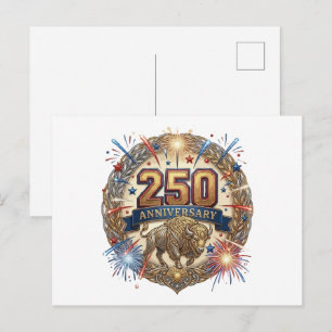 250ste verjaardag Vintage Amerikaanse Bizon Briefkaart