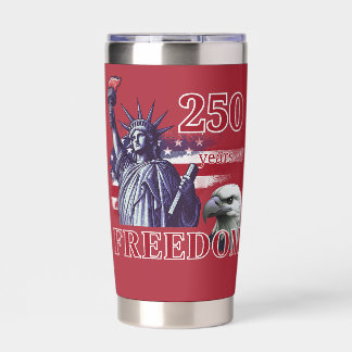 250ste Verjaardag Vlag van de VS Liberty Eagle Vri Geïsoleerde Drinkbeker