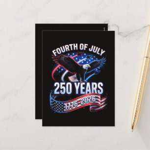 250ste verjaardag VS 1776-2026 Patriottisch Amerik Feestdagenkaart