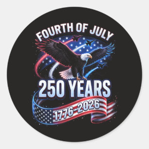 250ste verjaardag VS 1776-2026 Patriottisch Amerik Ronde Sticker