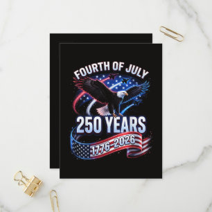 250ste verjaardag VS 1776-2026 Patriottisch Amerik Uitnodiging Briefkaart