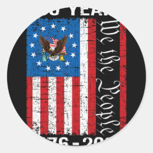 250ste verjaardag VS 250 jaar Amerika Patriottisch Ronde Sticker