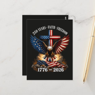250ste verjaardag VS Geloof Vrijheid Briefkaart