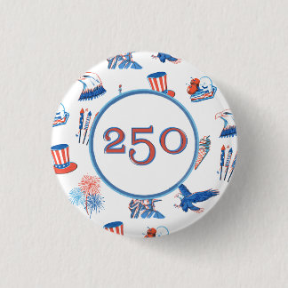 250ste Viering van Onafhankelijkheidsdag met Patri Ronde Button 3,2 Cm