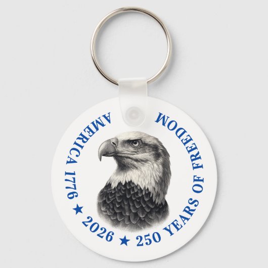 250th Anniversary USA 2026 Bald Eagle Sleutelhanger (Voorkant)