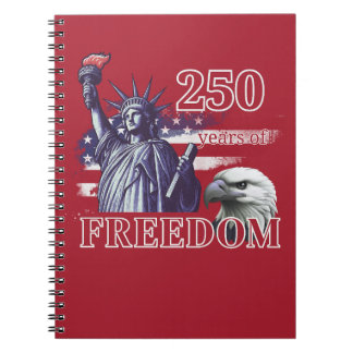250th Anniversary USA Flag Liberty Eagle Freedom Notitieboek