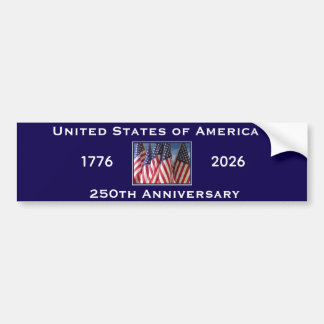 250th Anniversary USA Patriotic American Flag Blue Bumpersticker