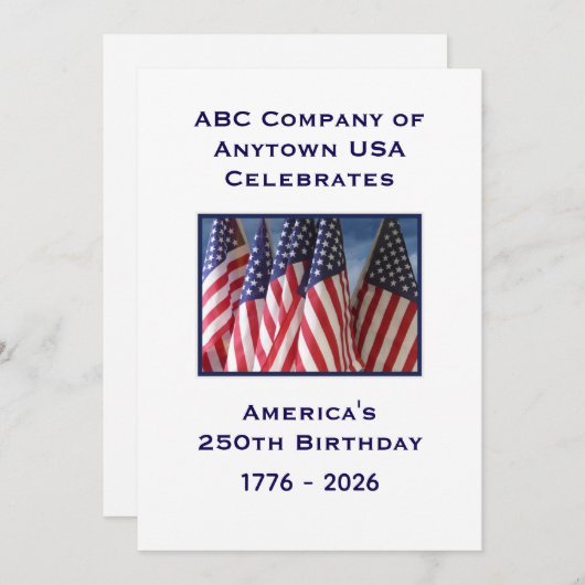 250th Anniversary USA Patriotic American Flags BBQ Kaart (Voorkant / Achterkant)