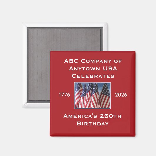 250th Anniversary USA Patriotic Flags Magneet (Voorkant / Achterkant)