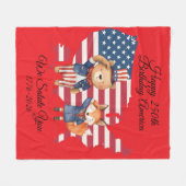 250th Birthday America Fleece Blanket Deken (Voorkant (Horizontaal))