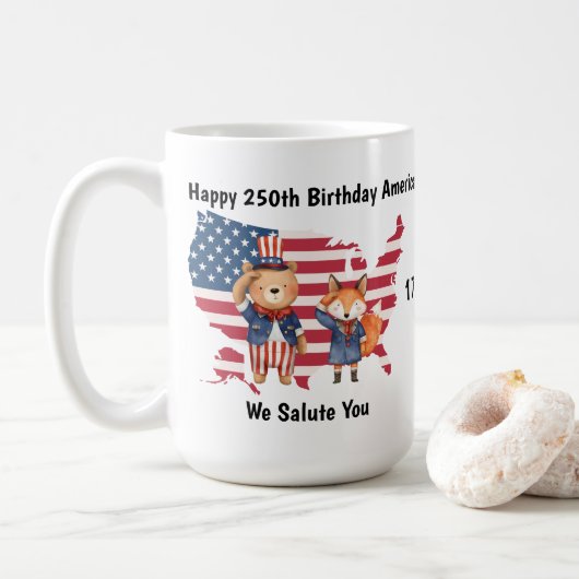 250th Birthday America Mug (Avec donut)