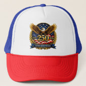 250th USA Anniversary Eagle Emblem  Trucker Pet (Voorkant)