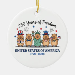 250th year of independence of USA, capybara Keramisch Ornament