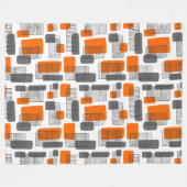 251215 - Oranje en grijs Fleece Deken (Voorkant (Horizontaal))