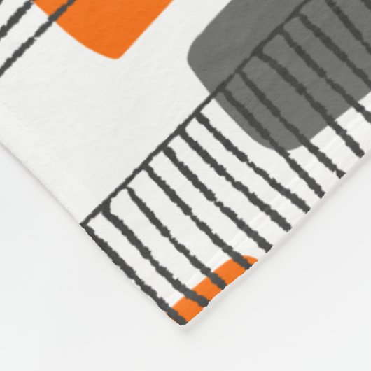 251215 - Oranje en grijs Fleece Deken (Hoek)