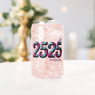 2525 KERST DRINKWARE STIJL: GEDRUKT GLAS IN BLIKJE
