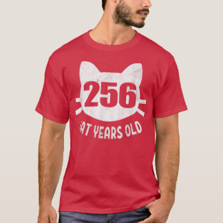 256 Cat Years Old  60th Birthday Gift For Cat Love T-shirt
