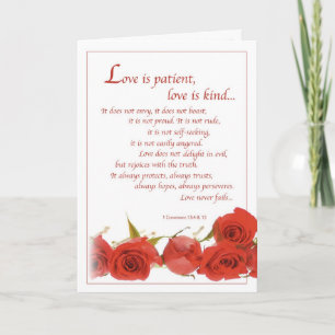 2596 Liefde is Geduldig Rode Rozen, Trouwen Kaart