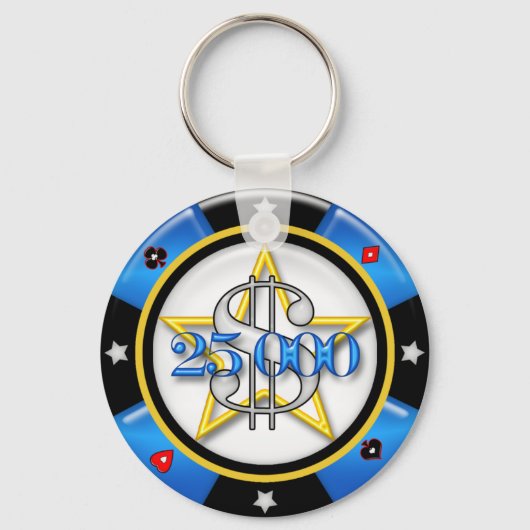 $25.000,00 poker Casino Gambling Chip Sleutelhanger (Voorkant)