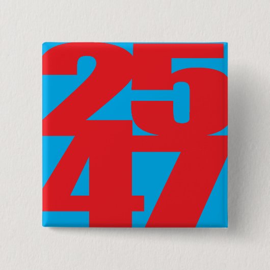 25 47 VIERKANTE BUTTON 5,1 CM (Voorkant)