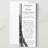 25 4 x 9 Programme de mariage Tour Eiffel Noire (Devant / Derrière)