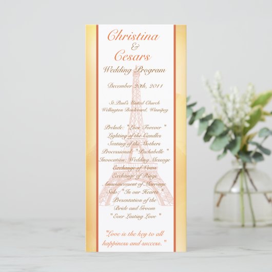 25 4 x 9 Programme Mariage Paris Peach (Debout devant)