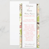 25 4 x 9 Trouwprogramma Spring Pink/Green Floral Programma (Voorkant / Achterkant)