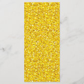 25 4x9 bruiloft programma Gele Glitter Chevron Zig (Achterkant)