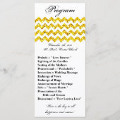 25 4x9 bruiloft programma Gele Glitter Chevron Zig (Voorkant)