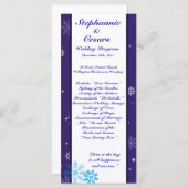 25 4x9 bruiloft programma witte sneeuw vlokken (Voorkant / Achterkant)