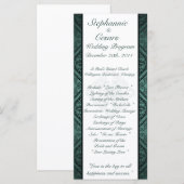 25 4x9 Huwelijksprogramma Blauwgroen Damask Programma (Voorkant / Achterkant)