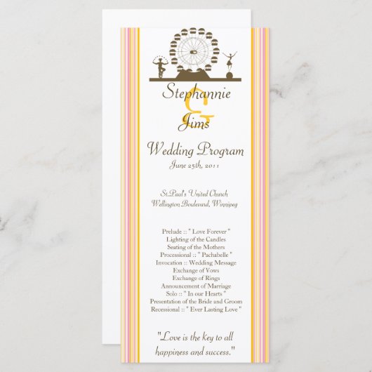 25 4x9 Huwelijksprogramma Carnaval Programma (Voorkant / Achterkant)