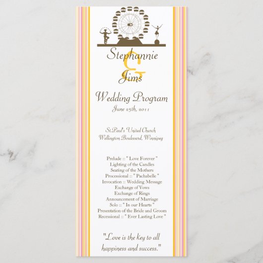 25 4x9 Huwelijksprogramma Carnaval Programma (Voorkant)