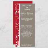 25 4x9 Huwelijksprogramma Crimson Red Grey BG Whit Programma (Voorkant / Achterkant)