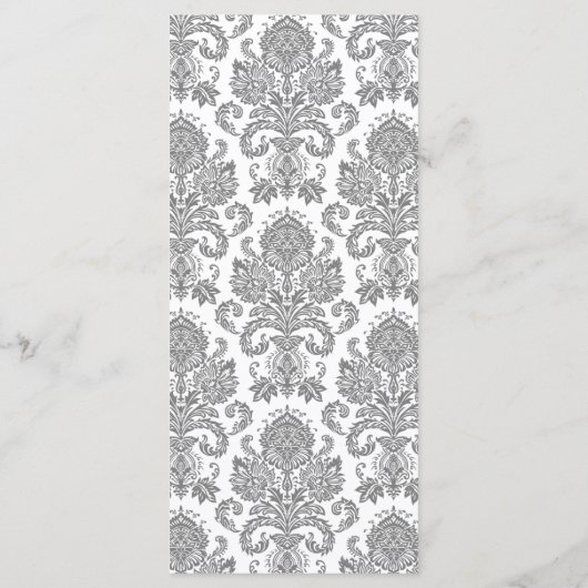 25 4x9 Huwelijksprogramma Grijs Geel Damask Kant Programma (Achterkant)