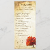 25 4x9 Huwelijksprogramma Herfst Tree Aged Paper H Programma (Voorkant)