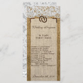 25 4x9 Huwelijksprogramma Hoefijzers op Burlap Lac Programma (Voorkant / Achterkant)