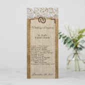 25 4x9 Huwelijksprogramma Hoefijzers op Burlap Lac Programma (Staand voorkant)