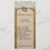 25 4x9 Huwelijksprogramma Hoefijzers op Burlap Lac Programma (Voorkant)