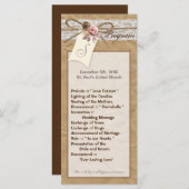 25 4x9 Huwelijksprogramma Kraft Paper Lace Twine B Programma (Voorkant / Achterkant)