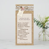 25 4x9 Huwelijksprogramma Kraft Paper Lace Twine B Programma (Staand voorkant)