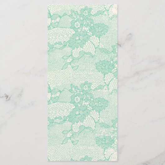 25 4x9 Huwelijksprogramma Land Mint Kant Print Programma (Achterkant)