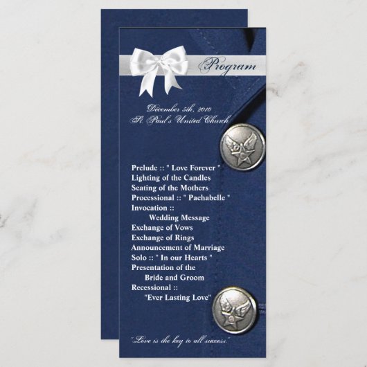 25 4x9 Huwelijksprogramma Luchtmacht Klasse A Unif Programma (Voorkant / Achterkant)