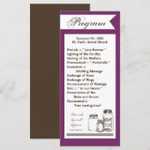25 4x9 Huwelijksprogramma Mason Jar Country Rustic Programma (Voorkant / Achterkant)
