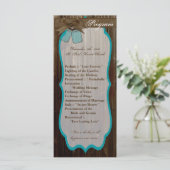 25 4x9 Huwelijksprogramma Mason Jar Initialen Rust Programma (Staand voorkant)