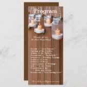 25 4x9 Huwelijksprogramma Mason Jar Kaarslicht Programma (Voorkant / Achterkant)