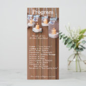 25 4x9 Huwelijksprogramma Mason Jar Kaarslicht Programma (Staand voorkant)