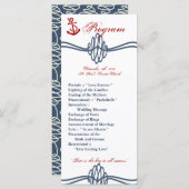 25 4x9 Huwelijksprogramma Navy Nautical Knot Anker Programma (Voorkant / Achterkant)