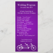 25 4x9 Huwelijksprogramma Paarse Dubbele Fiets Programma (Voorkant)